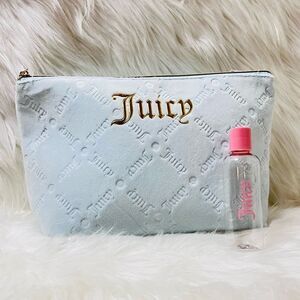 Juicy Couture Light Blue Velvet Cosmetic Bag